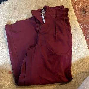 Madewell wide leg maroon pants
